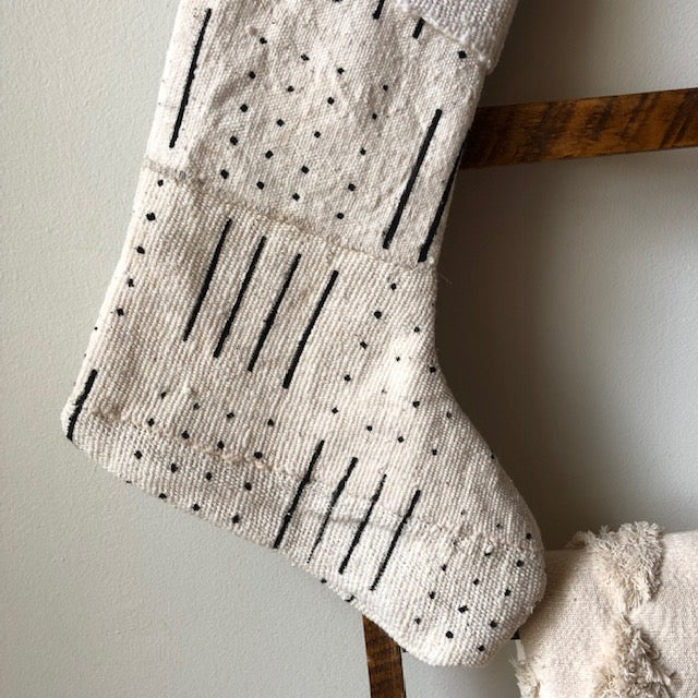 MUDCLOTH STOCKING - White Patterned