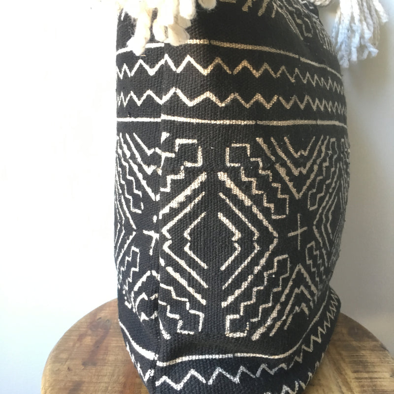 TRIBAL MUDCLOTH Pillow with tassels
