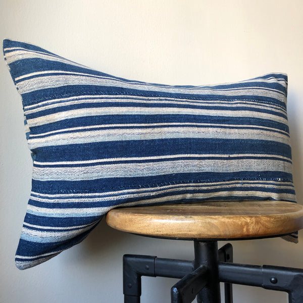 INDIGO BLUE STRIPED Lumbar Pillow Cover – MackenzieBryant&Co