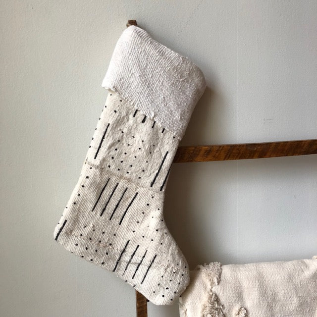 MUDCLOTH STOCKING - White Patterned