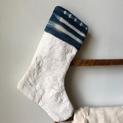 MUDCLOTH STOCKINGS- Indigo & White