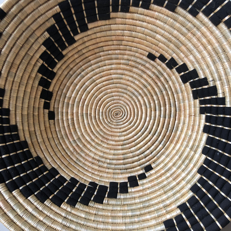 18" Black & Natural African Basket