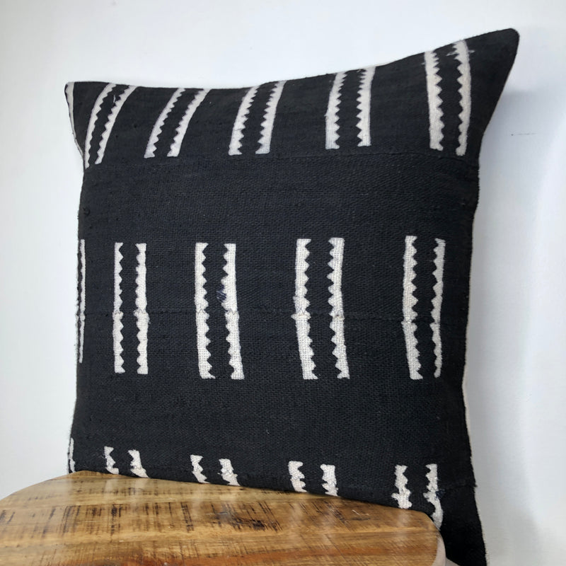BLACK and WHITE TRIBAL MUDCLOTH Pillow Cover