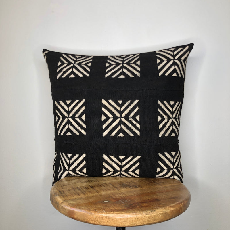 BLACK and WHITE MUDCLOTH Pillow Cover