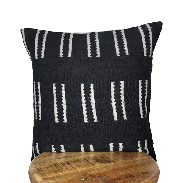 BLACK and WHITE TRIBAL MUDCLOTH Pillow Cover