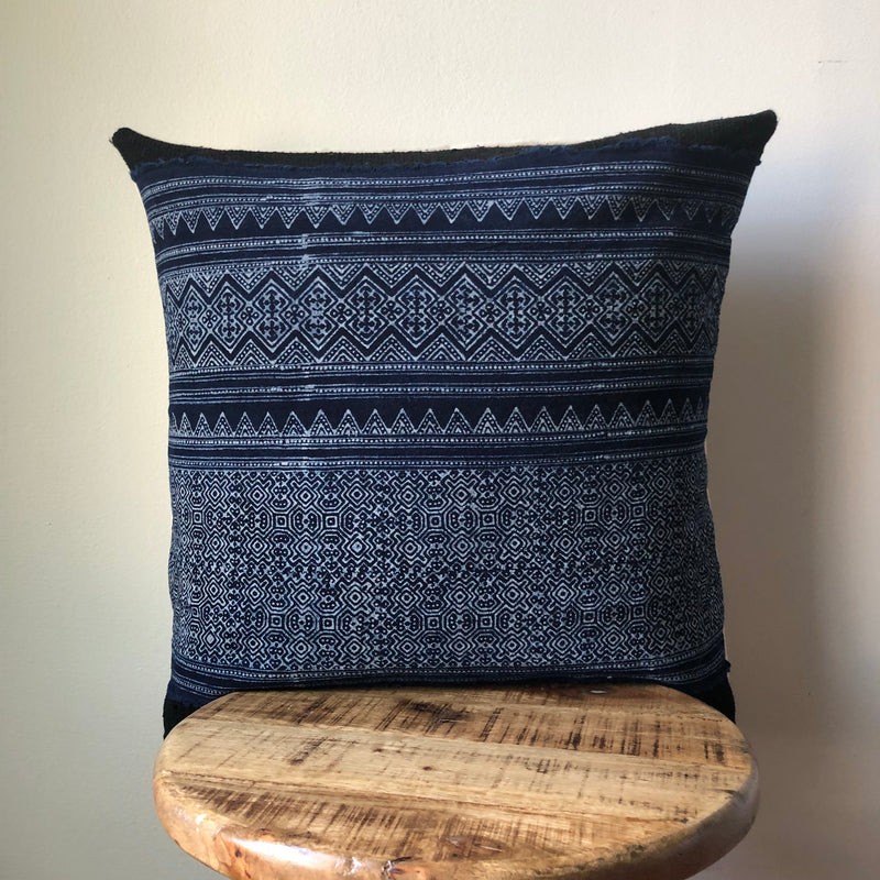 HMONG ON BLACK MUDCLOTH Pillow Cover