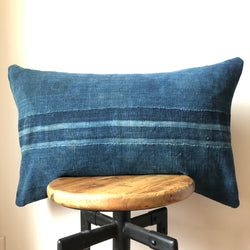 Indigo Striped MUDCOTH Pillow Cover