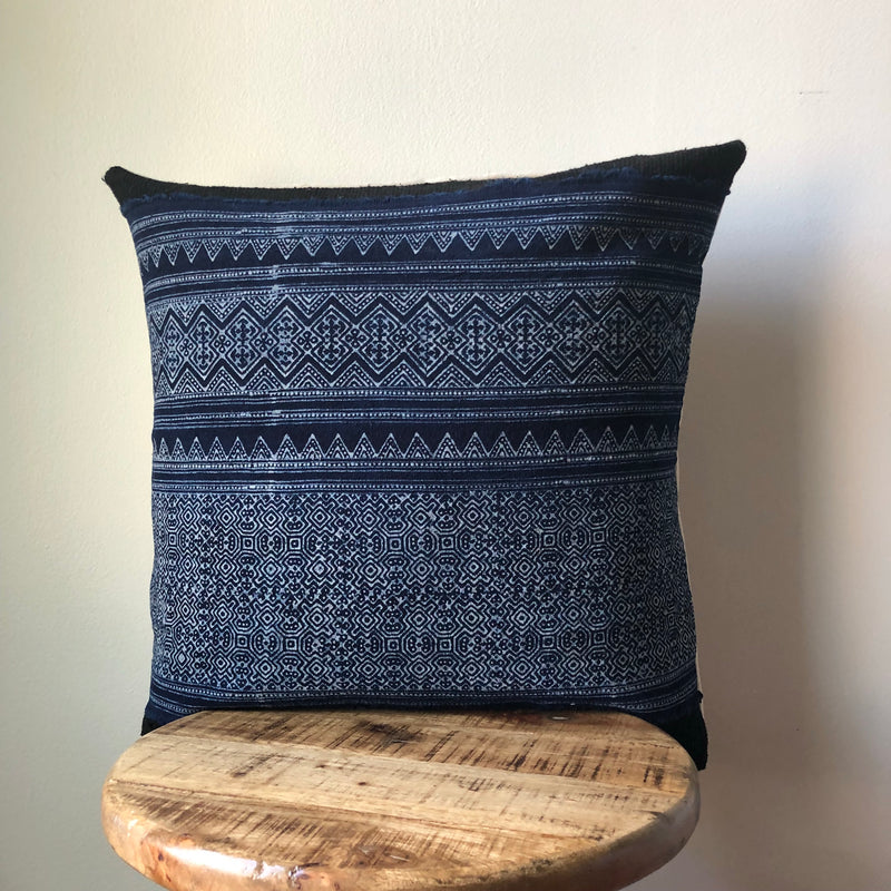HMONG ON BLACK MUDCLOTH Pillow Cover
