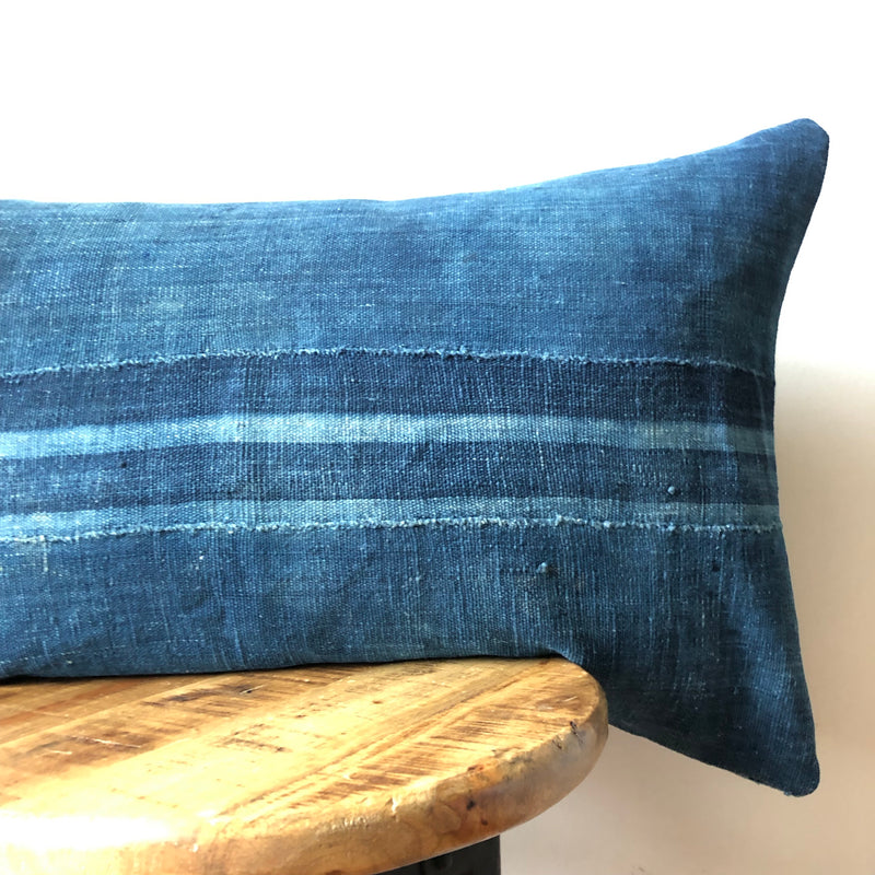 Indigo Striped MUDCOTH Pillow Cover